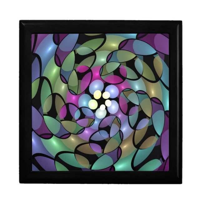 Colorful Movements Abstract Trippy Fractal Art Gift Box (Front)