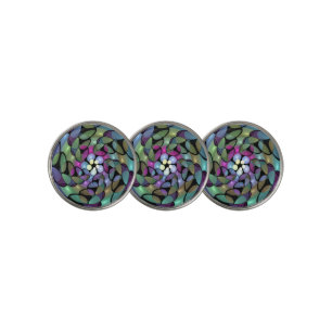 Colorful Movements Abstract Trippy Fractal Art Golf Ball Marker