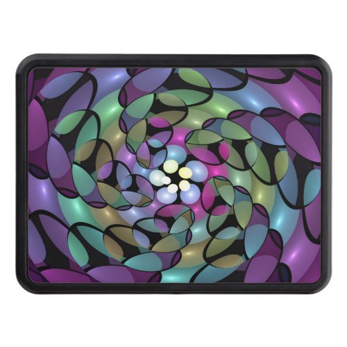 Colorful Movements Abstract Trippy Fractal Art Hitch Cover