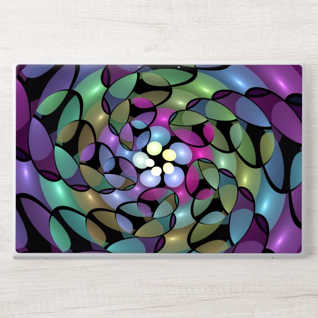 Colorful Movements Abstract Trippy Fractal Art HP Laptop Skin (Front)