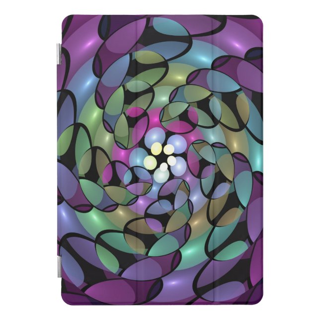 Colorful Movements Abstract Trippy Fractal Art iPad Pro Cover (Front)