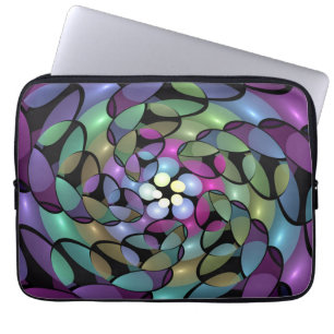 Colorful Movements Abstract Trippy Fractal Art Laptop Sleeve