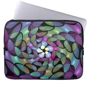 Colorful Movements Abstract Trippy Fractal Art Laptop Sleeve