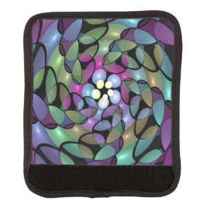 Colorful Movements Abstract Trippy Fractal Art Luggage Handle Wrap