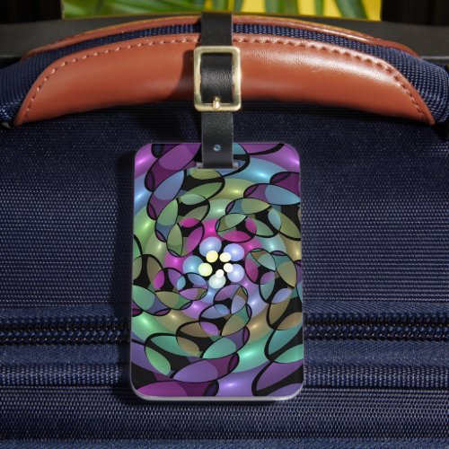 Colorful Movements Abstract Trippy Fractal Art Luggage Tag
