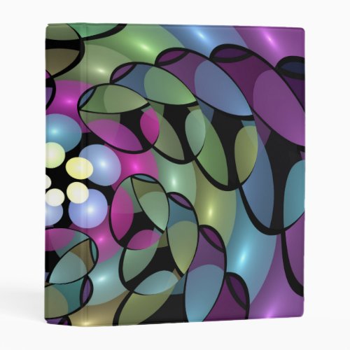 Colorful Movements Abstract Trippy Fractal Art Mini Binder