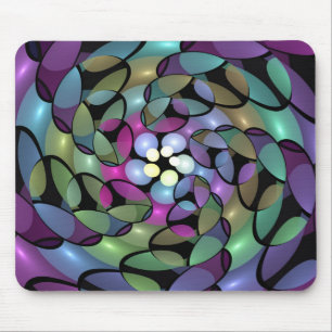 Colorful Movements Abstract Trippy Fractal Art Mouse Pad
