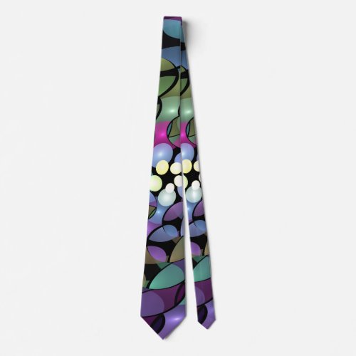 Colorful Movements Abstract Trippy Fractal Art Neck Tie