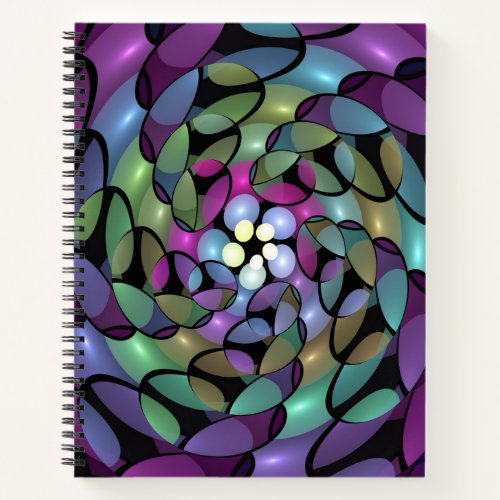 Colorful Movements Abstract Trippy Fractal Art Notebook