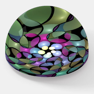 Colorful Movements Abstract Trippy Fractal Art Paperweight