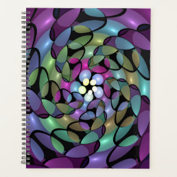 Colorful Movements Abstract Trippy Fractal Art Planner