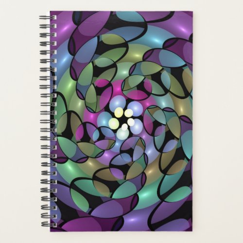 Colorful Movements Abstract Trippy Fractal Art Planner