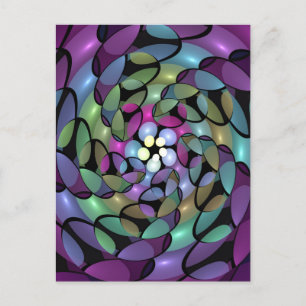 Colorful Movements Abstract Trippy Fractal Art Postcard