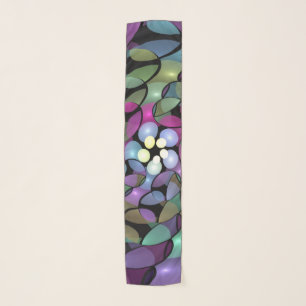 Colorful Movements Abstract Trippy Fractal Art Scarf