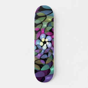 Colorful Movements Abstract Trippy Fractal Art Skateboard