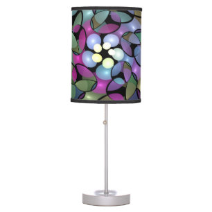 Colorful Movements Abstract Trippy Fractal Art Table Lamp
