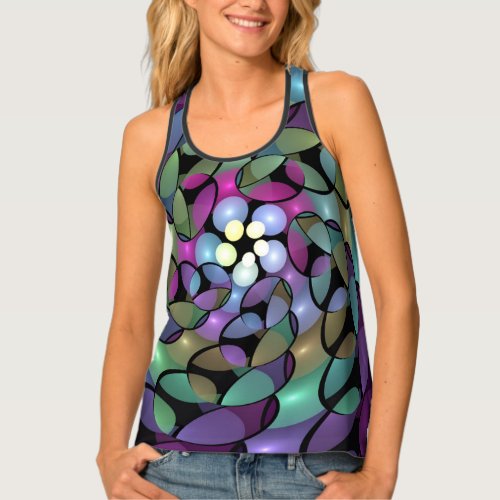 Colorful Movements Abstract Trippy Fractal Art Tank Top