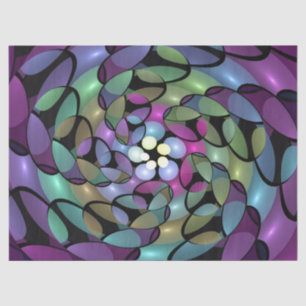 Colorful Movements Abstract Trippy Fractal Art Tissue Paper