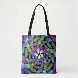 Colorful Movements Abstract Trippy Fractal Art Tote Bag