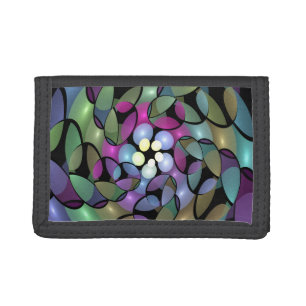 Colorful Movements Abstract Trippy Fractal Art Trifold Wallet