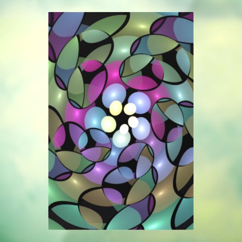 Colorful Movements Abstract Trippy Fractal Art Window Cling