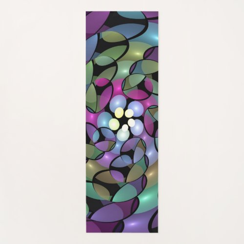 Colorful Movements Abstract Trippy Fractal Art Yoga Mat