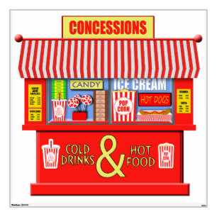 Colorful Movie Concessions Stand Wall Decal
