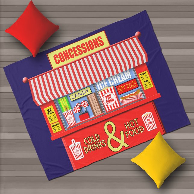 Colorful Movie Theater Concessions Stand Fleece Blanket (Creator Uploaded)