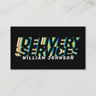 Colorful moving bold text business card
