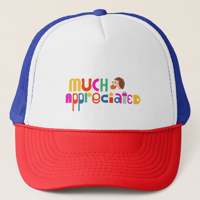 Colorful Much Appreciated Thank you Trucker Hat (Front)