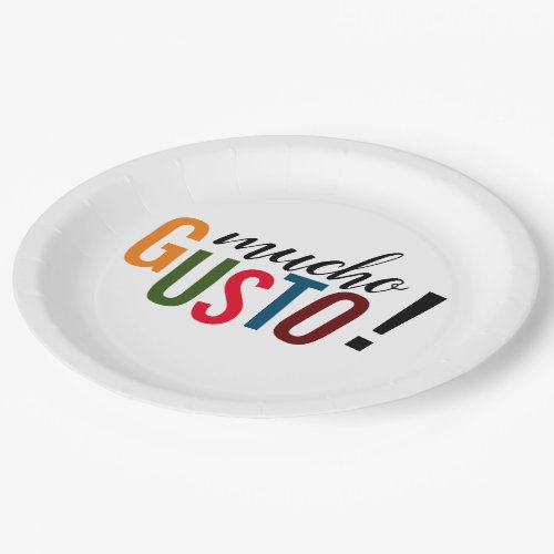 Colorful Mucho Gusto Pleased to Meet You Paper Plates