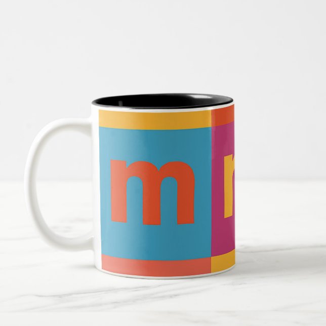 Colorful mug work letter M (Left)