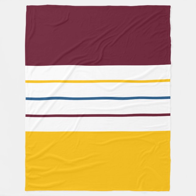 Colorful Mulberry Amber Fall Stripes Fleece Blanket (Front)