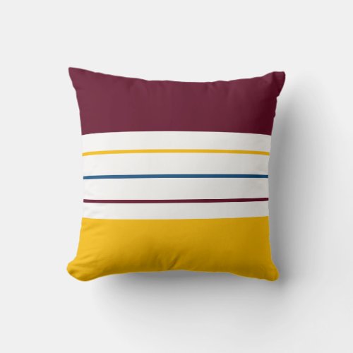 Colorful Mulberry Amber Stripes Throw Pillow
