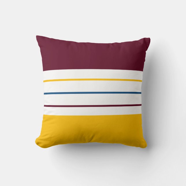 Colorful Mulberry Amber Stripes Throw Pillow (Front)