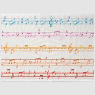 Colorful Multi color Music note Musician Tissue Paper