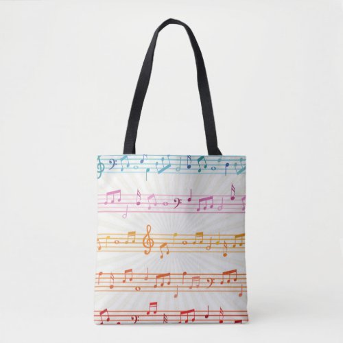 Colorful Multi color Music note Musician Tote Bag