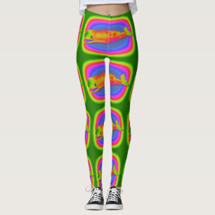 colorful multi-color whales green leggings