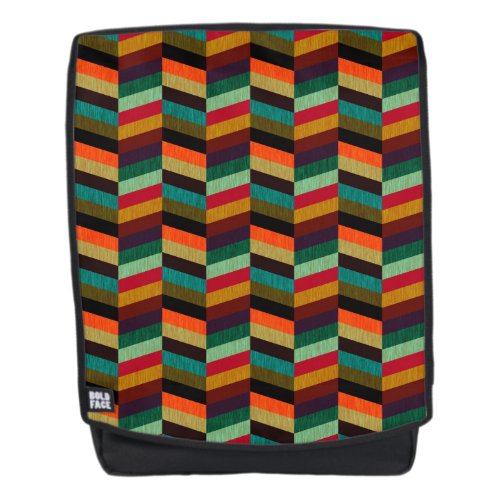Colorful Multi_Colored Herringbone Pattern Backpack