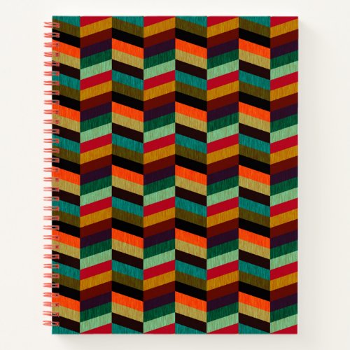 Colorful Multi_Colored Herringbone Pattern Notebook