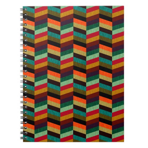 Colorful Multi_Colored Herringbone Pattern Notebook