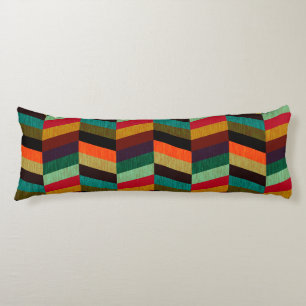 Colorful Multi-Colored Herringbone Style Pattern Body Pillow