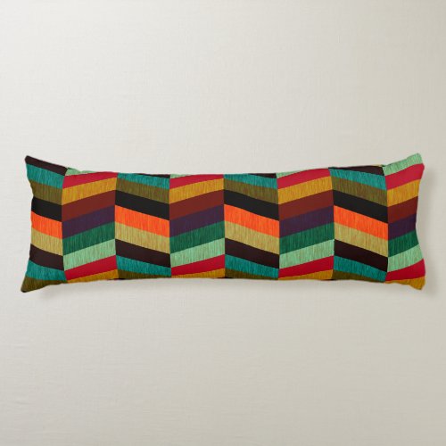 Colorful Multi_Colored Herringbone Style Pattern Body Pillow