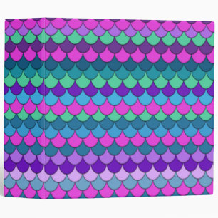 Colorful Multi-Colored Mermaid 3 Ring Binder