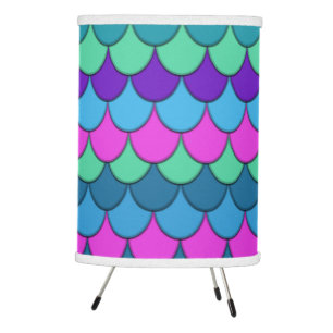 Colorful Multi-Colored Mermaid Tripod Lamp
