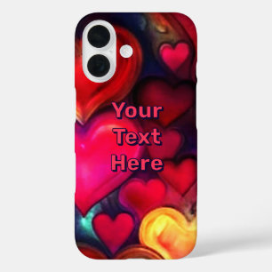 Colorful Multi Hearts Valentine iPhone 16 Case