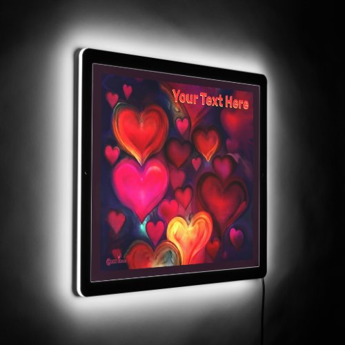 Colorful Multi Hearts Valentine LED Sign