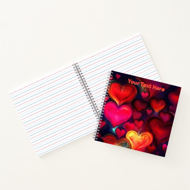 Colorful Multi Hearts Valentine Notebook (Inside)