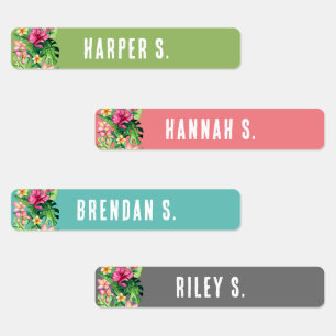 Colorful Multi-Name Skinny Iron On Labels
