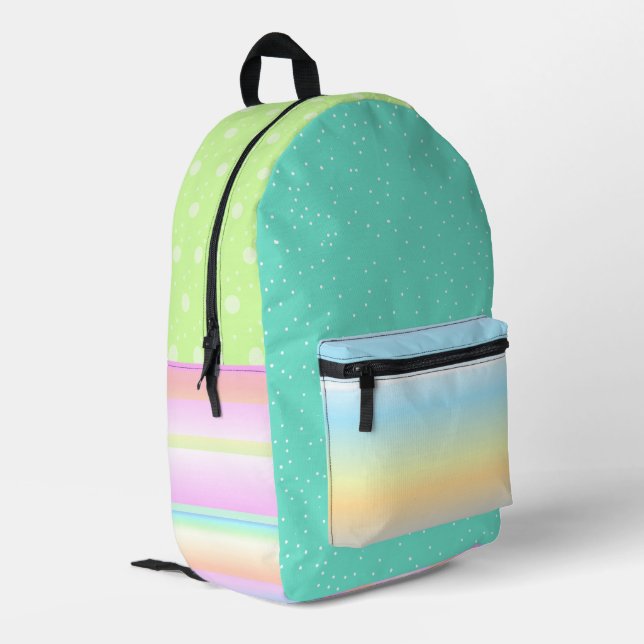Colorful multi pattern stylish Backpack (Back Corner Left)